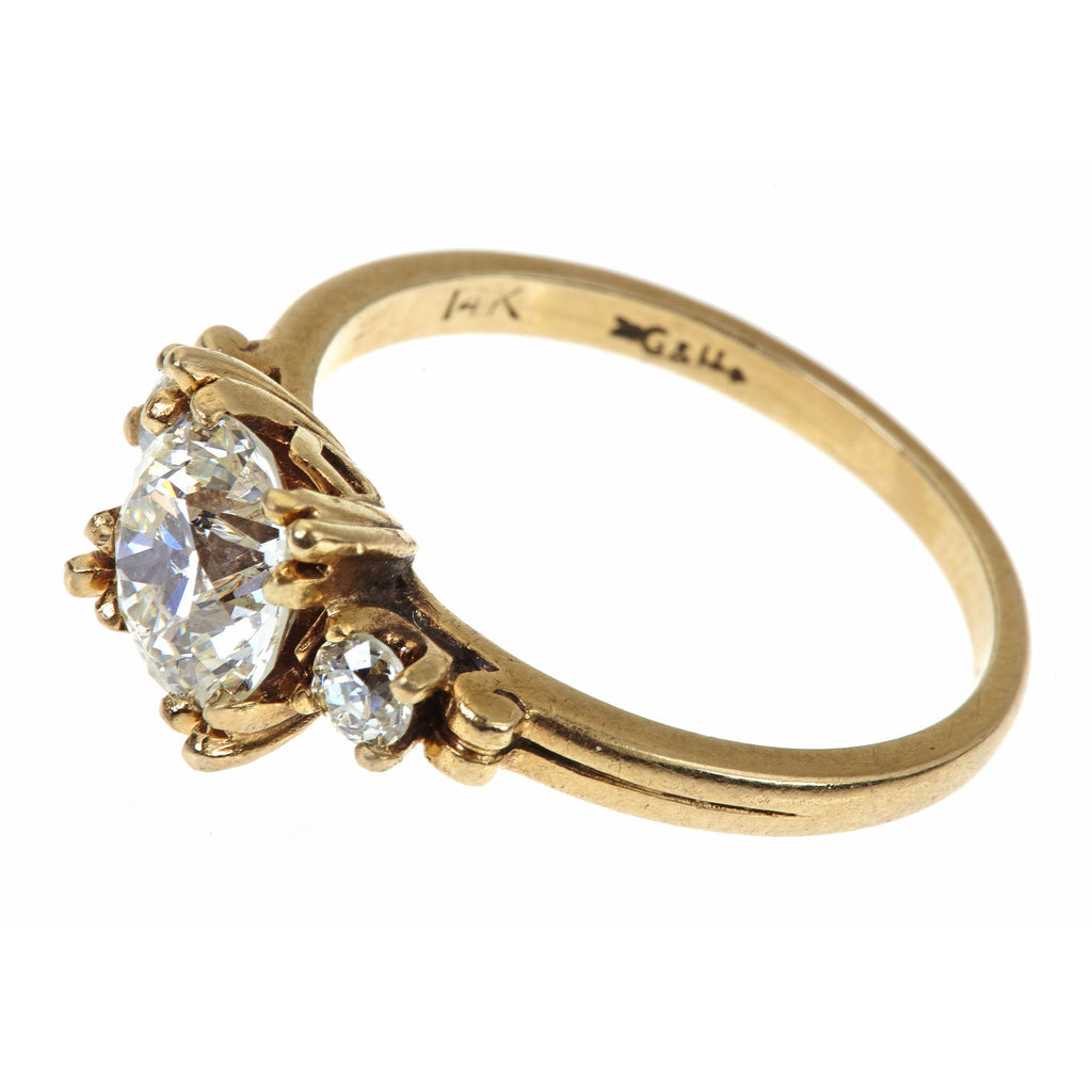 Edwardian 2.77 CTW Old European Diamond Platinum Bezel Antique Engagement  Ring | Wilson's Estate Jewelry