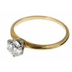 Antique-style-Tiffany-certified-round-brilliant-0.73ct.-Diamond-H-color-VS1-clarity-antique-style-engagement-ring-in-18ky-yellow-gold-and-platinum